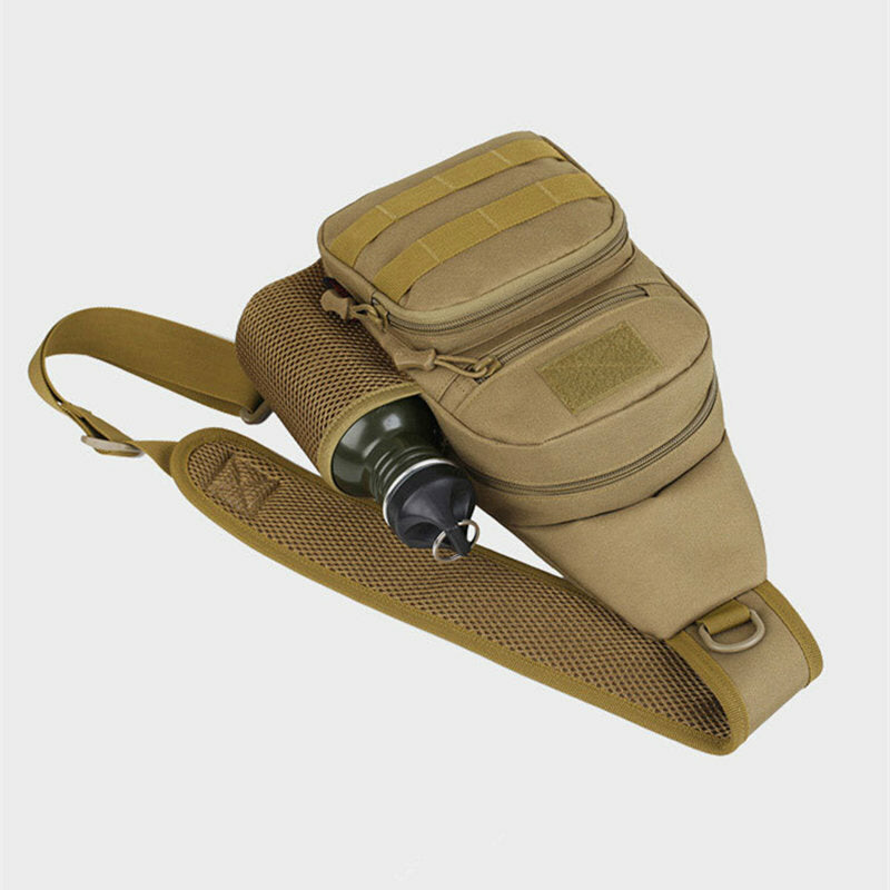 Oxford Shoulder Bag Waterproof EDC Sling Bag Military Tactical Multi-Pocket Zipper Chest Bag for Outdoor Trekking Chest Bag