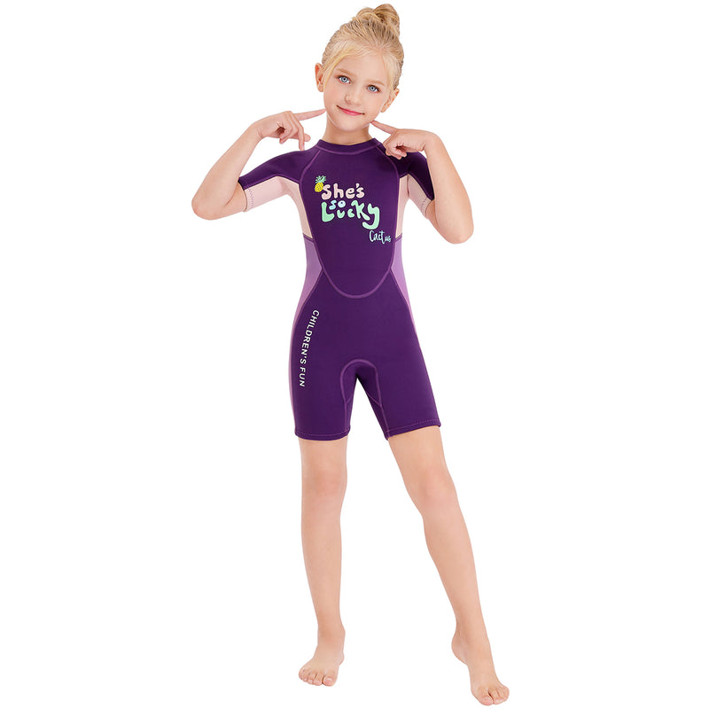 2.5mm Neoprene Short Sleeve Kids Wetsuit UPF50+ Swimming Diving Toddler Child Youth Wet Suits for 2-12 Years Old