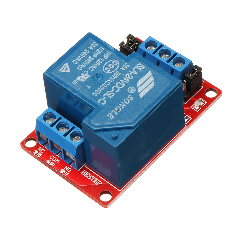 BESTEP 1 Channel 24V Relay Module 30A With Optocoupler Isolation Support High And Low Level Trigger