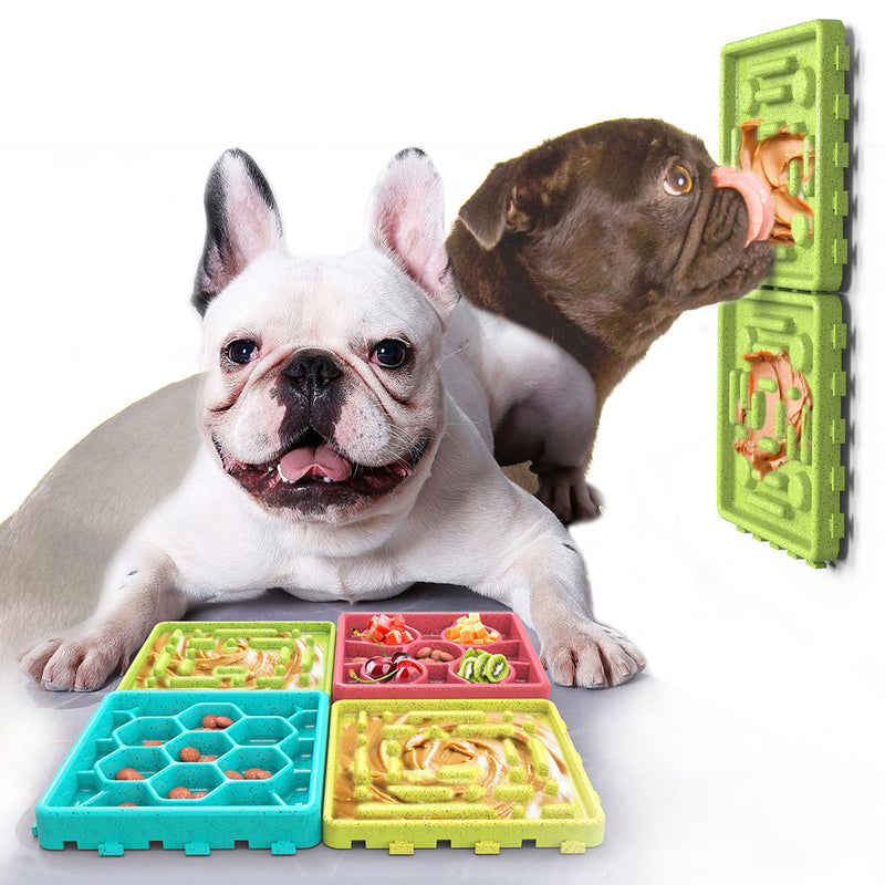 4PCS Pet Bowls Combination Dog Licking Tray Dog Anti-sucking Funny Bowl Pet Slow Food Interactive Puzzle Pet Toy