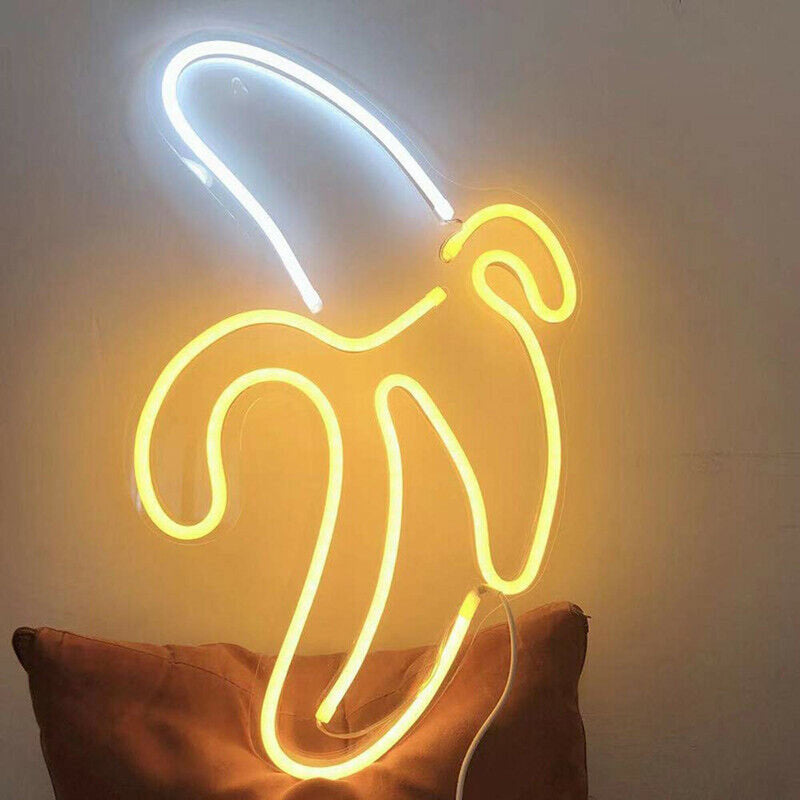 Banana LED Neon Sign Light Art Wall Lamp for Bar Pub Bedroom Decoration