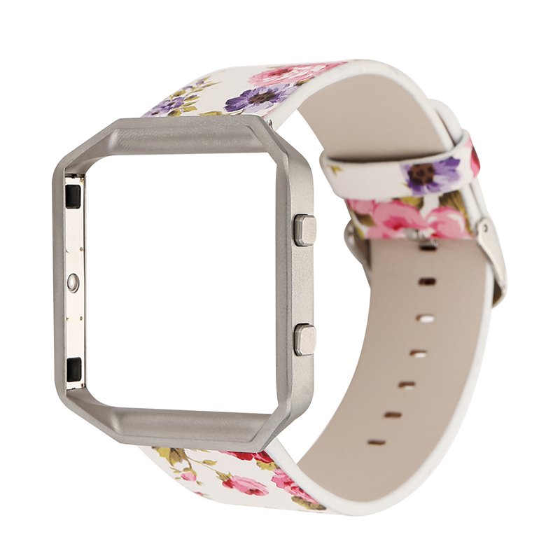 Kidston Floral PU Leather Strap Sport Band Loop With Frame For Fitbit Blaze Tracker