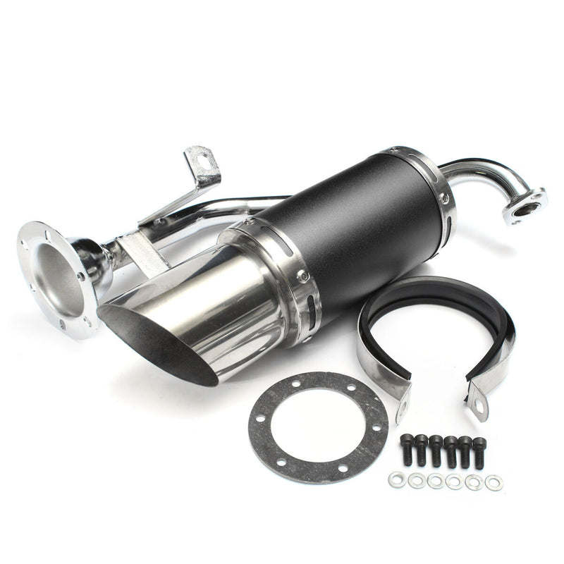 50mm/2in Motorcycle Exhaust System Stainless Steel Short Carbon Fiber For GY6 49cc 50cc 125cc 150cc 200cc 4 Stroke Scooter