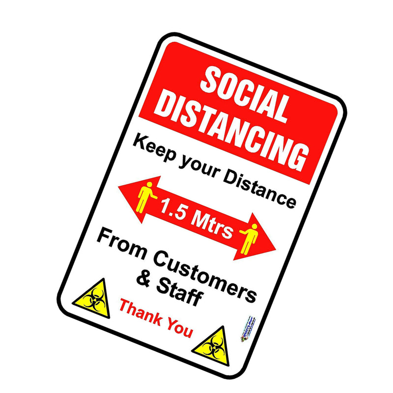 Social Distancing Floor Sticker Keep Away Warming 1.5M PVC Self Adhesive Safety