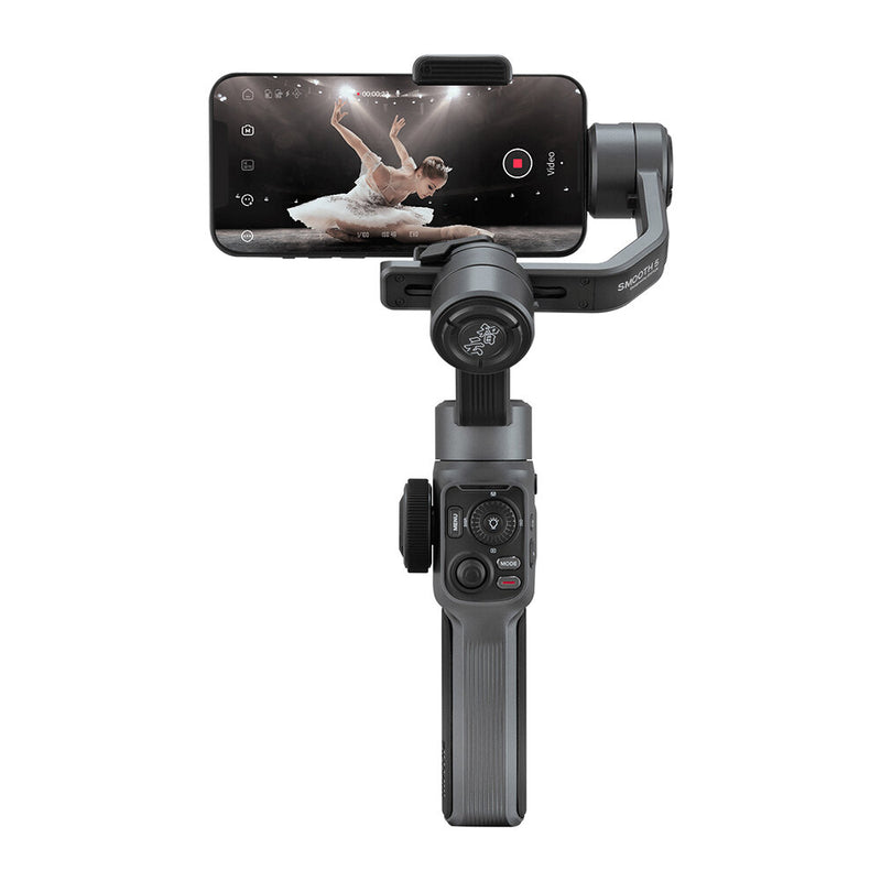 ZHIYUN SMOOTH 5 Three-axis Mobile Phone Gimbal 360 Fill Light Keyboard Design AI Template Shooting Intelligent Tracking Handheld Anti-shake Shooting Bracket Stabilizer