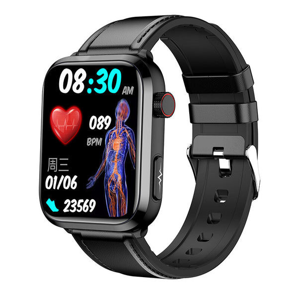 ET210 1.91 inch HD Screen Lipid Uric Acid Blood Glucose Monitoring ECG Monitoring Body Temperature HRV-AI SOS Sleep Monitoring Multi-sport Modes Music Playback IP67 Waterproof Smart Watch