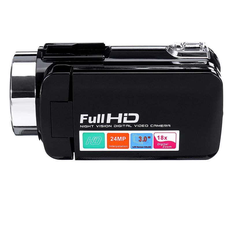 4K Full HD 1080P 24MP 18X Zoom 3 Inch LCD Digital Camcorder Video DV Camera 5.0MP CMOS Sensor for YouTube Vlogging