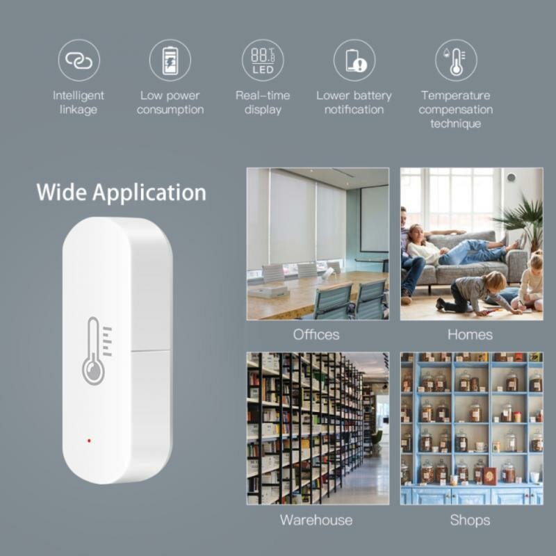 Tuya Smart ZB Temperature and Humidity Sensor Wireless Smart Home Automation Sensor Works with Alexa Google Home