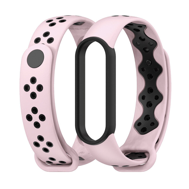 Mijobs Dual Color Silicone Soft Watch Band for Xiaomi mi band 5 Smart Watch Non-original