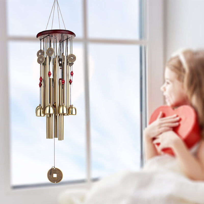 Solid Wood Bronze Metal Air Volume Multi-tube Anti-rust Copper Alloy Wind Chime