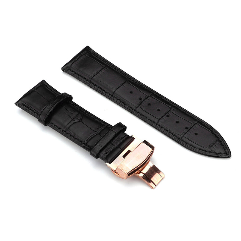 Bakeey 22-24mm Width Butterfly Buckle Genuine Leather Watch Band Strap Replacement