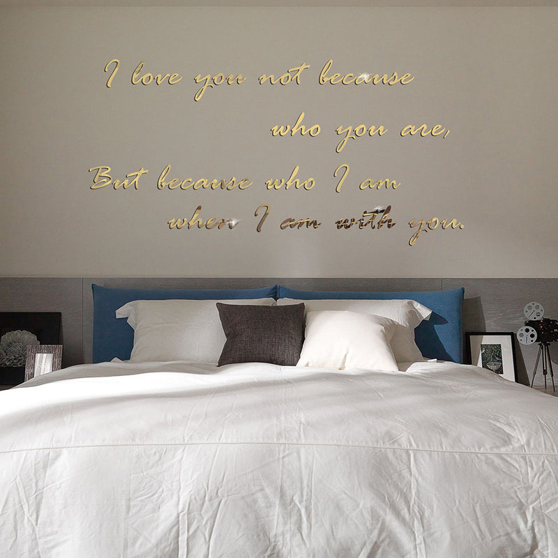 Acrylic Mirror Stickers Romantic Sentences Background Wall Decoration Stickers