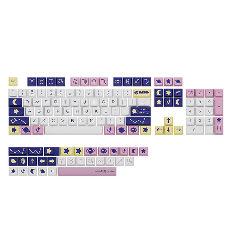 134 Keys Constellation Theme PBT Keycap Set XDA Profile Sublimation DIY Custom Keycaps for Mechanical Keyboards