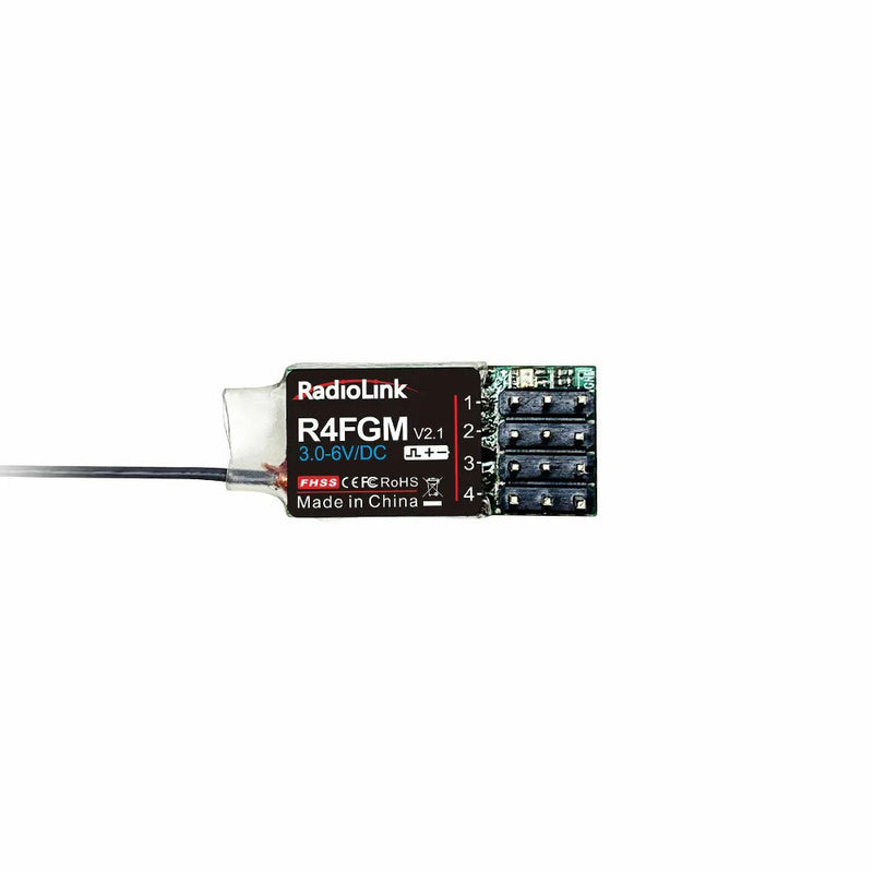 Radiolink R4FGM 2.4GHz 4CH FHSS PWM Mini Receiver with Gyro for RC Airplane Car Boat RC4GS RC6GS T8S T8FB RC8X Transmitter