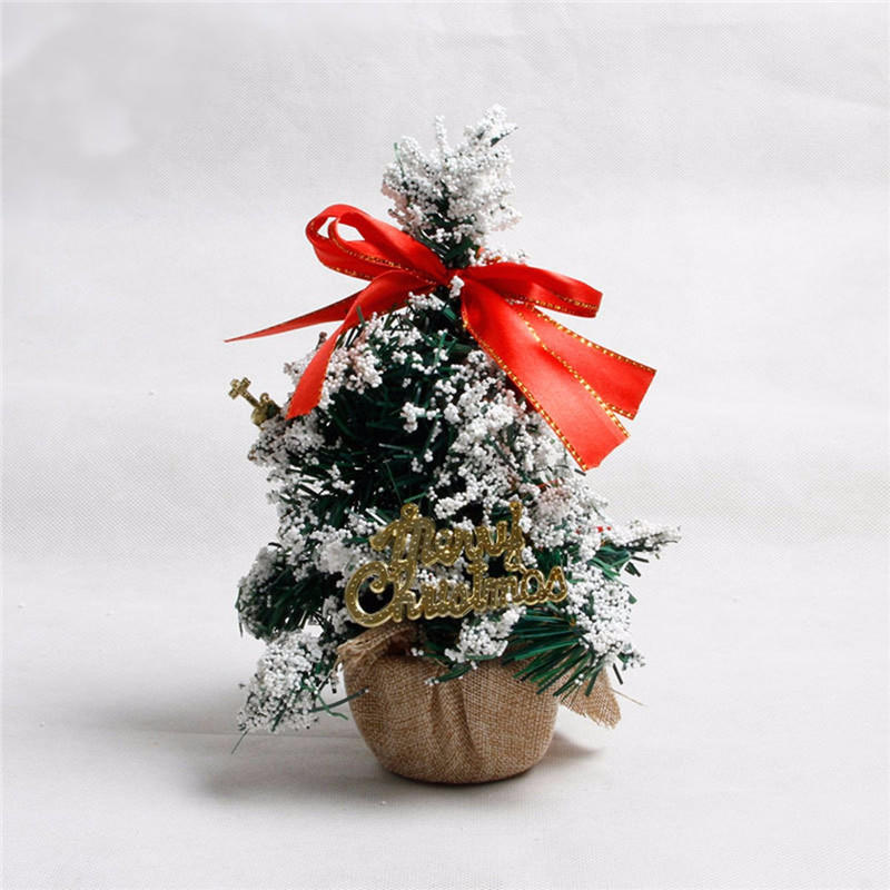 Mini Table Top Christmas Tree Ornament Multi-patterns Random Xmas Home Party Dinner Table Decor