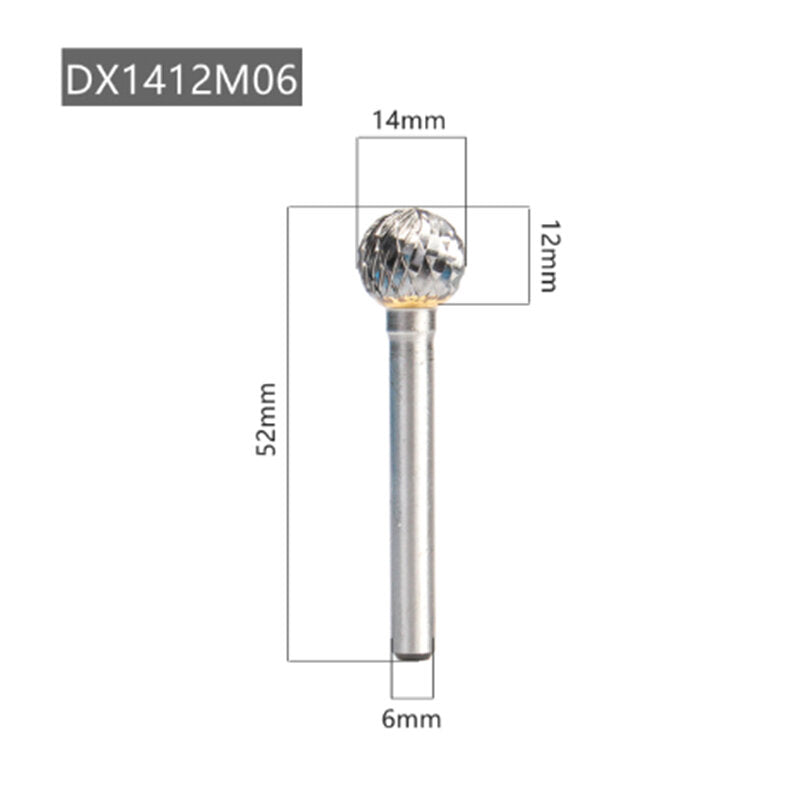 DX Type Double Slot Tungsten Steel Wood Carving Grinding Head Hard Metal Milling Cutter For Copper