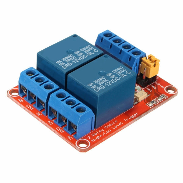 12V 2 Channel Relay Module With Optocoupler Support High Low Level Trigger