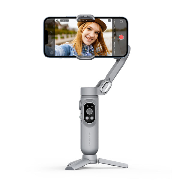 Aochuan Smart X 3-axis Foldable Handheld Gimbal Stabilizer with Fill Light for Smart Phone Action Camera Vlog Video Photography