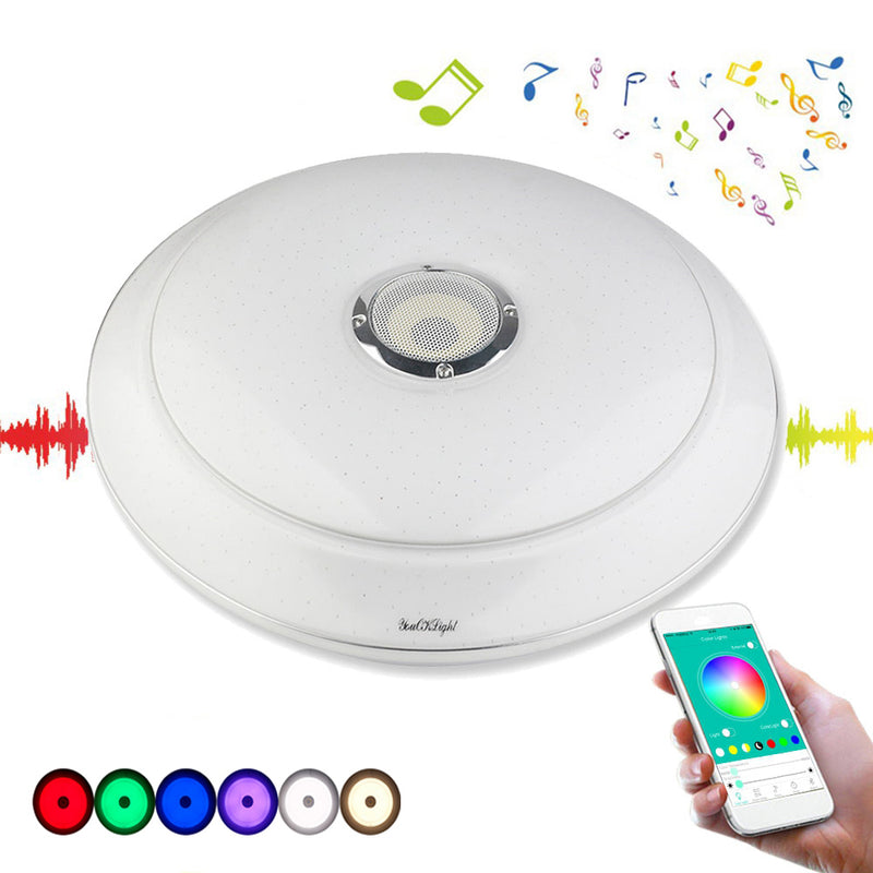 YouOKLight 36W RGB Dimmable Bluetooth Speaker Music LED Ceiling Light APP Control Lamp AC220V