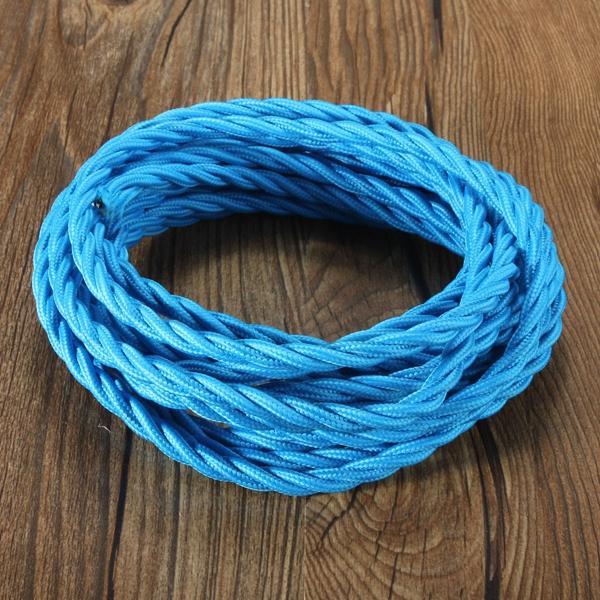 3m Vintage Colored DIY Twist Braided Fabric Flex Cable Wire Cord Electric Light Lamp