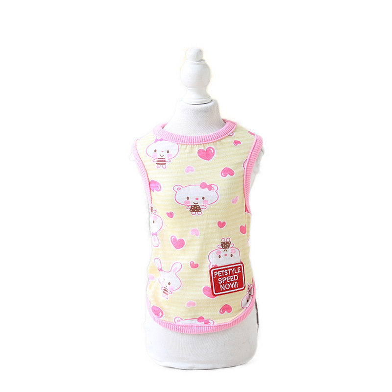 Summer Dog Clothes Cute Pet Vest Puppy Dog Cats Clothes for Teddy Poodle Small Dog Pet T-shirt