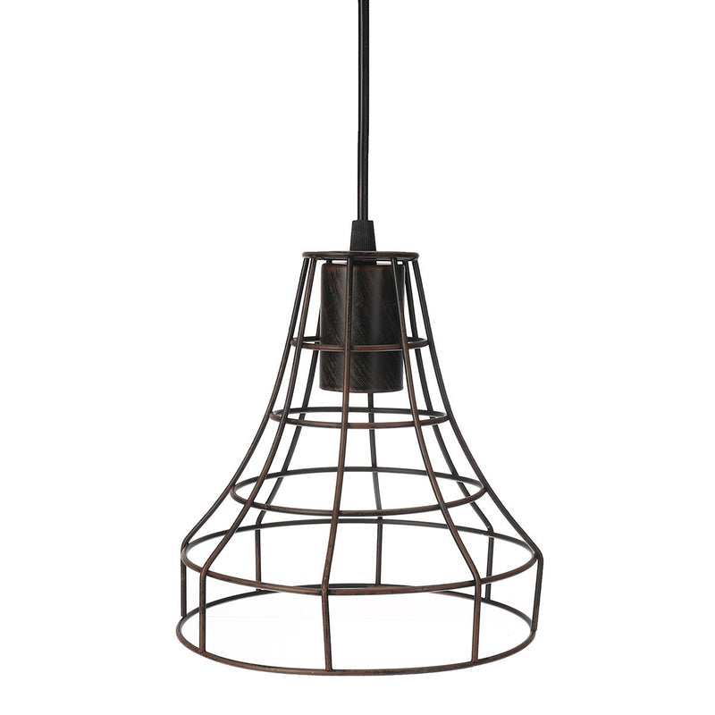 E27 Chandelier Bronze Black Rust Pendant Light Wire Cage Hanging Light Fixture