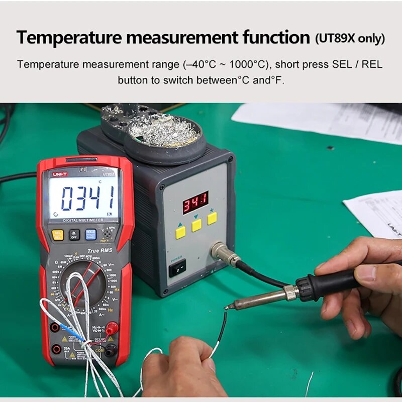 UNI-T UT89X UT89XD Professional Digital Multimeter True RMS NCV 20A Current AC DC Voltmeter Capacitance Resistance Tester