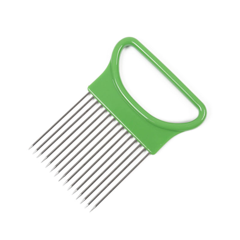 1 pcs Easy Cut Onion Holder Fork Stainless Steel Vegetable Slicer Tomato Cutter Metal Meat