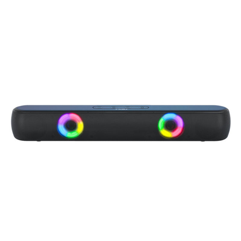 T-WOLF B320 Speaker TWS bluetooth V5.0 Surround Sound Bass FM Mode USB Driver TF Card AUX Input Soundbar RGB Light Desktop Loudspeaker for PC Laptop Music