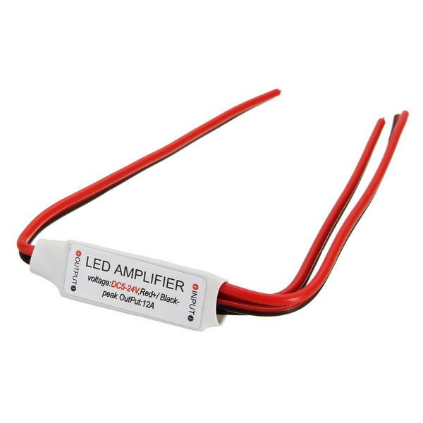 Mini 12A LED Amplifier Controller Power Accessories For Single Color Strip Light DC5-24V