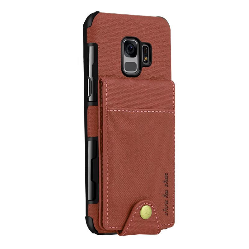 SHS Linen Pattern Multi-card Slot Protective Case for Samsung Galaxy S9