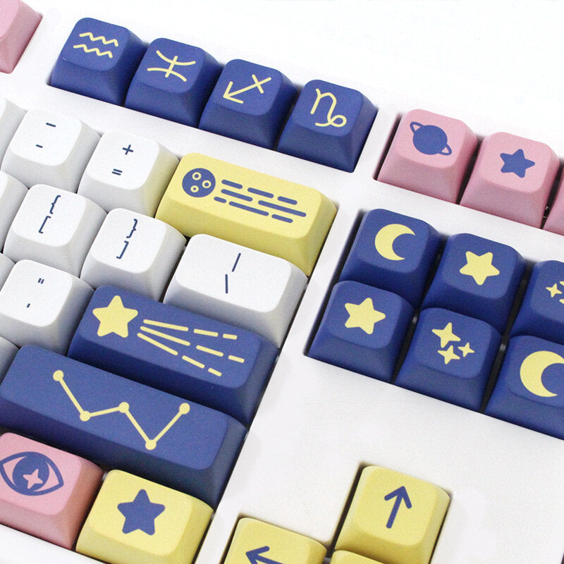 134 Keys Constellation Theme PBT Keycap Set XDA Profile Sublimation DIY Custom Keycaps for Mechanical Keyboards