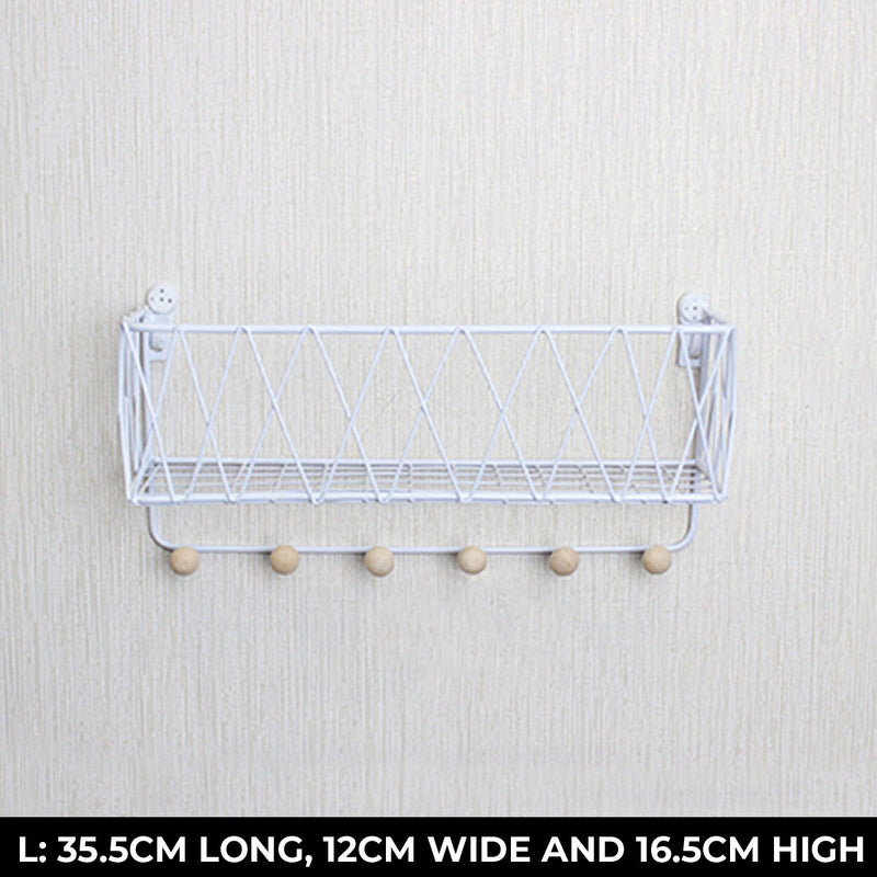 Bakeey Kitchen Rack Toilet Bathroom Wrought Iron Wall Storage Rack Hanging Basket