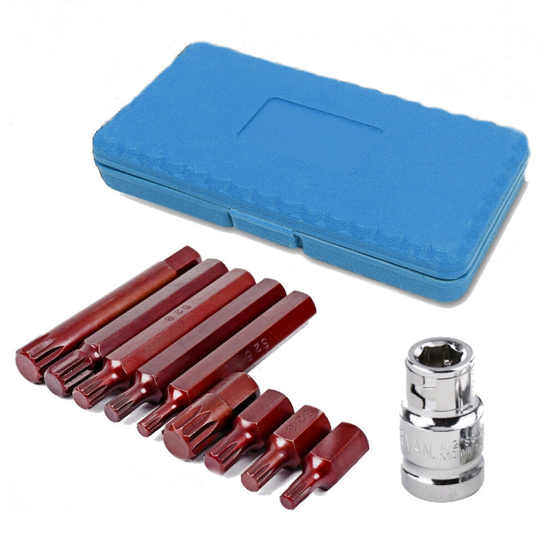 11Pcs M-type Screwdriver Sleeve 12 Angle Screwdriver Head Set Screwdriver Bit Auto Repair Tool