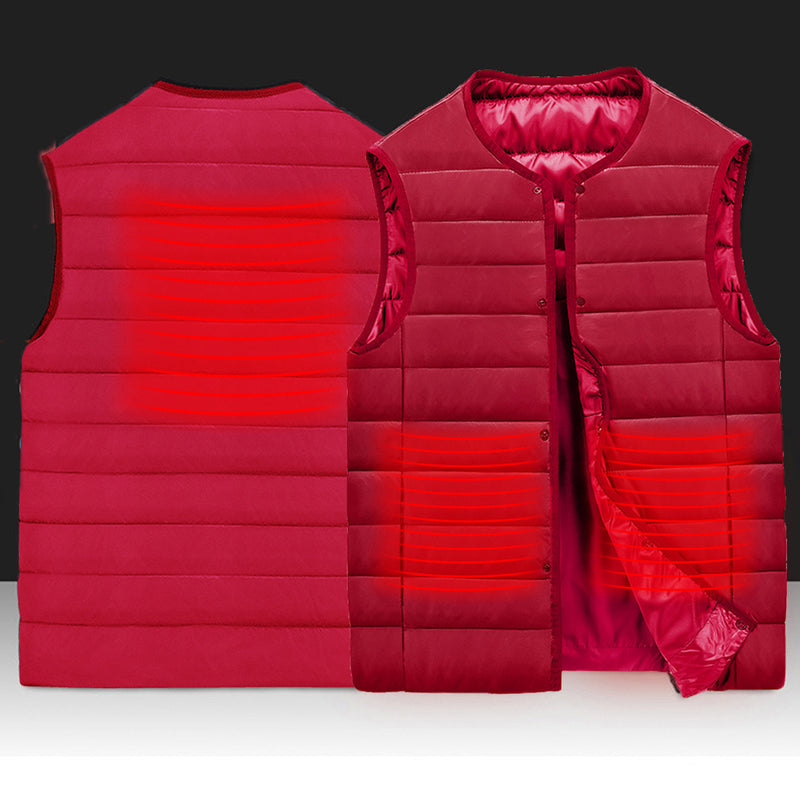 USB Charging Red Heating Vest 3 Gear Temperature Adjustable Indoor Outdoor Skiing Winter Warmth Vest