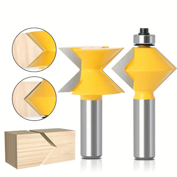 90 Degree Edge Banding Assembly Router Bit 45 Gauge Steel Tungsten Steel Carbide Material Woodworking Milling Cutter For Wood Tools