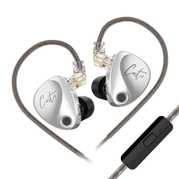 KZ Castor Wired Earphone Tuning Adjustable Dual Drivers IEM HiFi Sound Deep Bass 3.5mm Wired In-ear Earphone Headphone