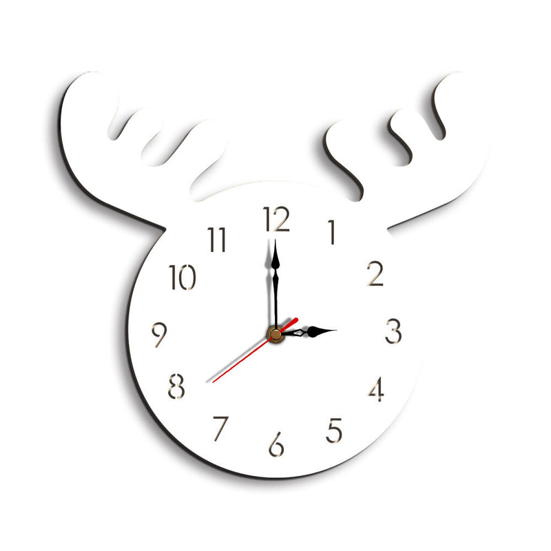 Wapiti Head Creative Wall Clock Living Room Home Cartoon Children's Clock