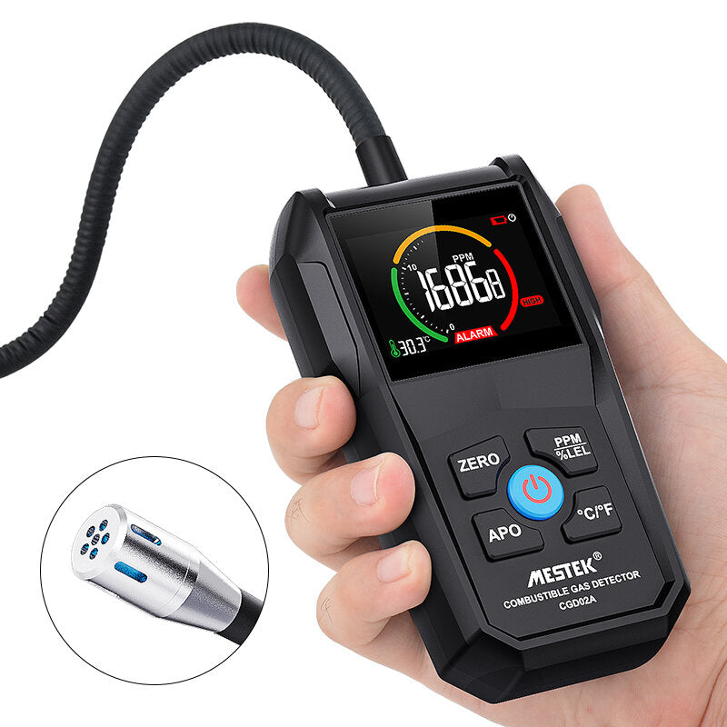 MESTEK CGD-02A Digital Gas Tester Gas Sensor Air Quality Monitor Gas Leak Sensor Gas Analyzer Automotive Combustible Tester