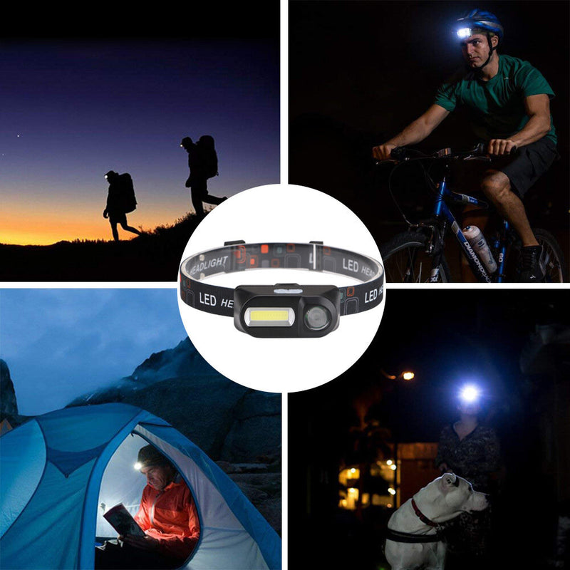 BIKIGHT 700LM XPE+COB LED HeadLamp USB Interface Waterproof Outdoor Camping Hiking Cycling Fishing Light