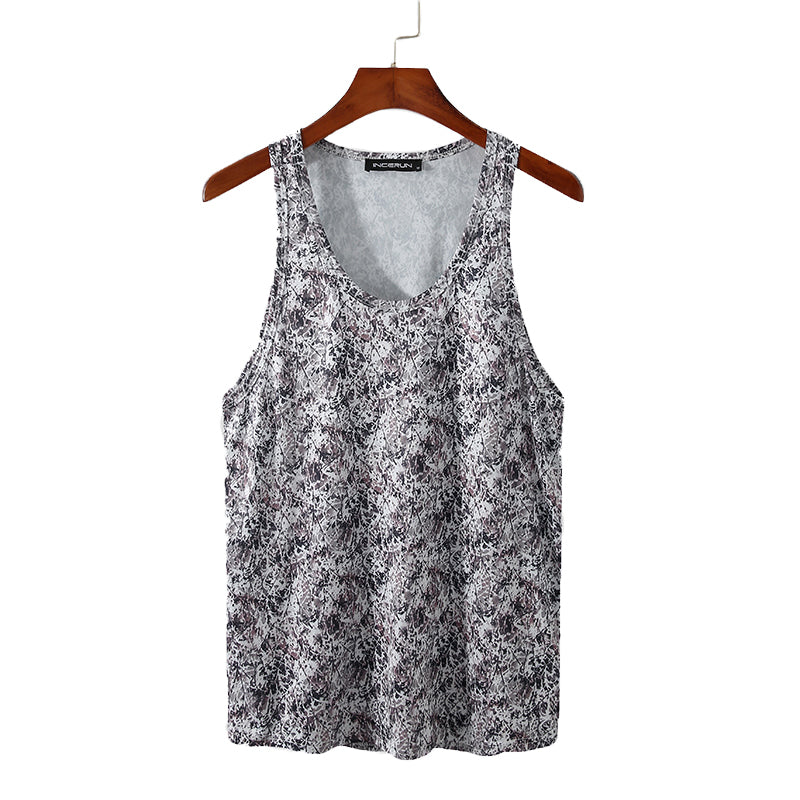 Men's Camouflage Vest Sleeveless Vest Vintage Breathable Outdoor Indoor Printed Vest Top