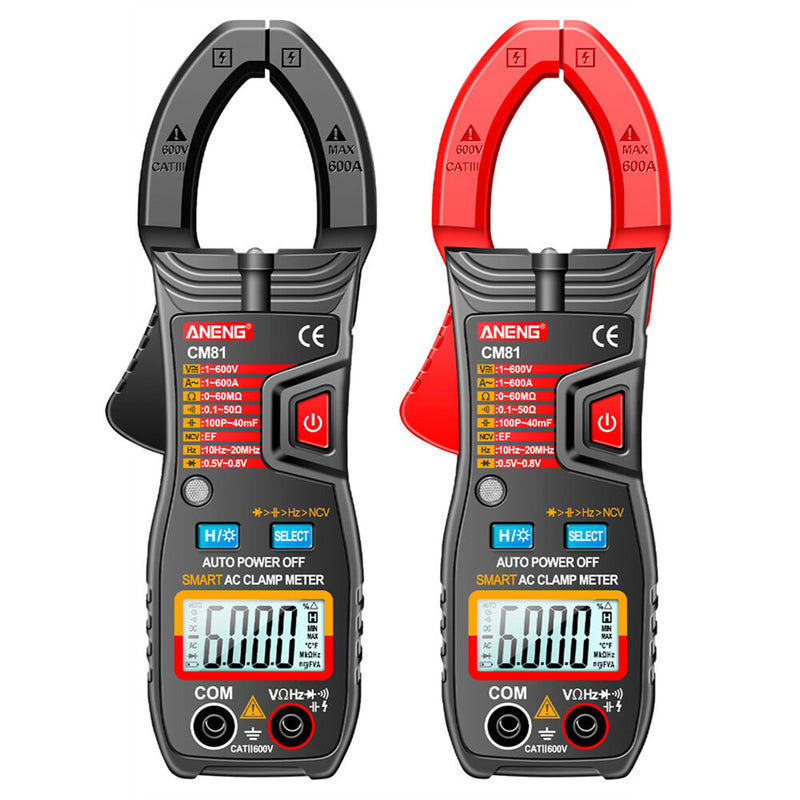 ANENG CM81 6000 Counts Auto Range NCV Digital Clamp Meter DC/AC Voltage Current Resistance Frequency Capacitance Tester