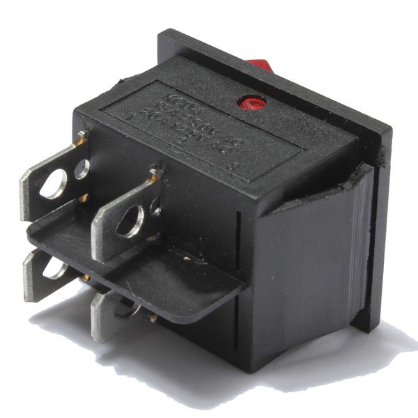 Red Light Lamp 4 Pin DPST ON-OFF Rocker Boat Switch 13A/250V 20A/125V