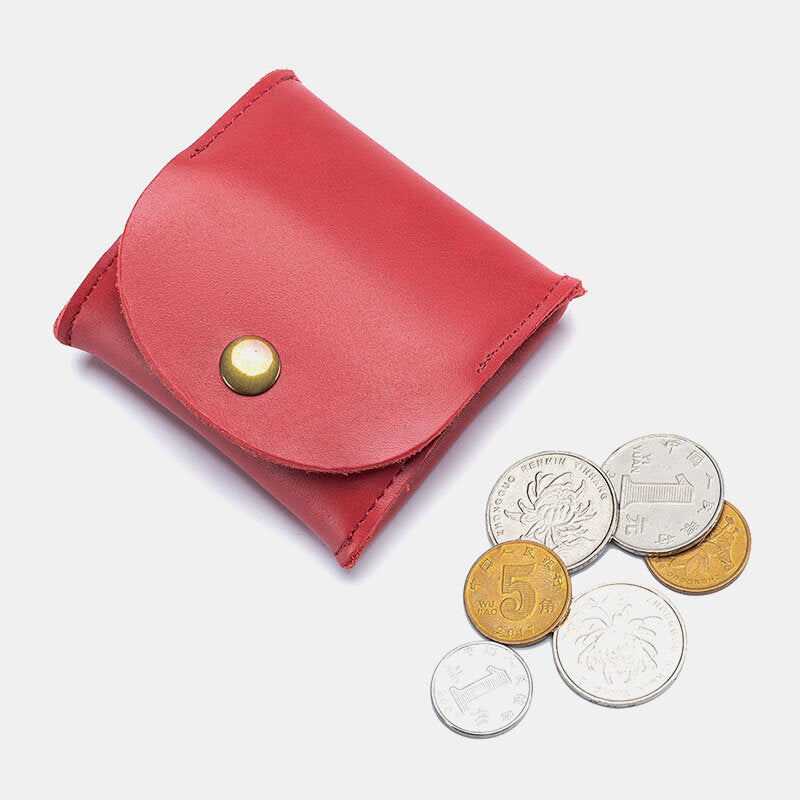 Women Genuine Leather Mini Retro Coin Bag Small Storage Bag Earphone Bag