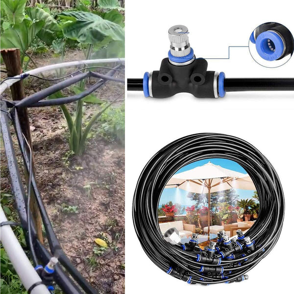 25m Garden Watering Irrigation Spraying Kit Outdoor Cooling System Dust Collect Air Humidification