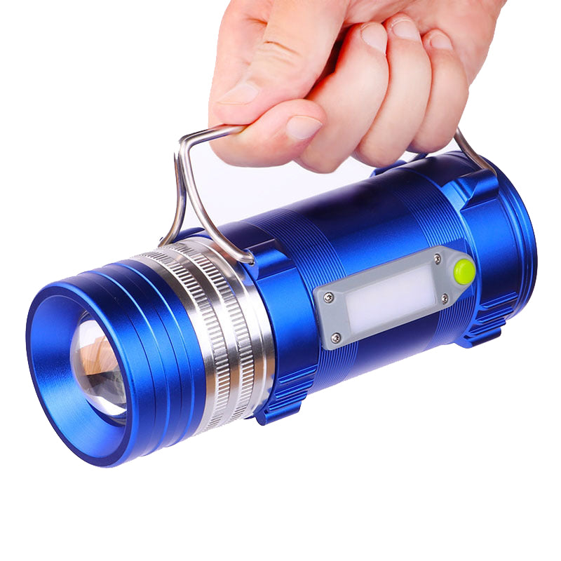 XANES 450LM 3-Color Zoomable LED Fishing Flashlight with 500M Range and Charger - 3 Color LEDs Rechargeable Lamp With