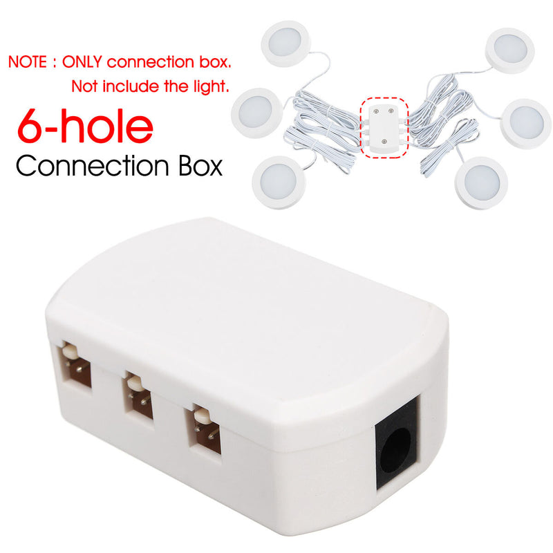 LED Light Connection Box Block Terminal Two Sides with 3 Holes for Cabinet Lamp Downlight Spotlight