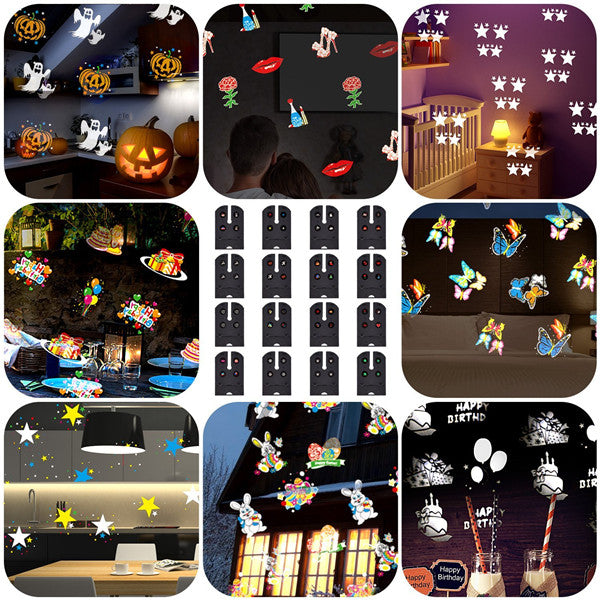 16Patterns Remote Control LED Stage Light Waterproof Moving Sparkling Landscape Halloween Lamp
