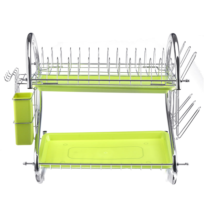 Bakeey Organizer Holder Stainless Steel Cutlery Dish Cup Kitchen Organizer Drying Rack Holder Dryer 2 Tiers Drainer Tray