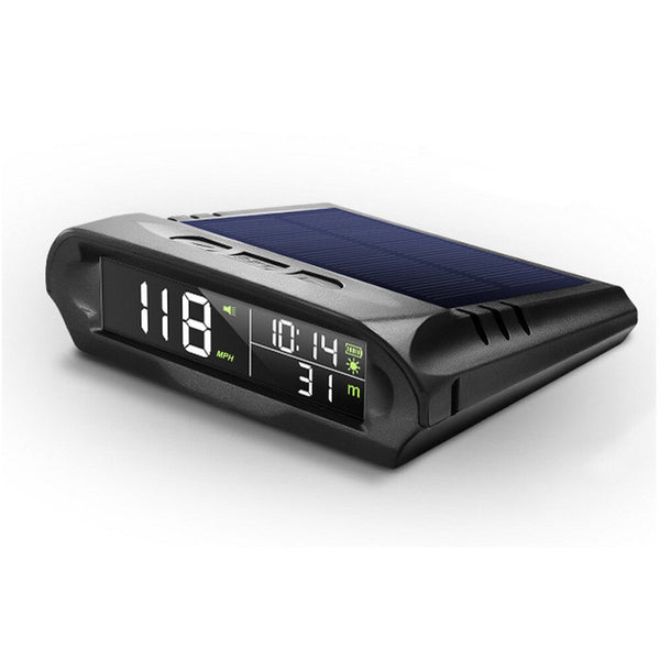 Universal Solar Power Digital GPS Car Speedometer Wireless HUD Display Mph KM/H Speedometer Time Speed Alarm Temperature Altitude